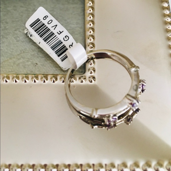 Amethyst Trio Ring Size 9 - Picture 5 of 7